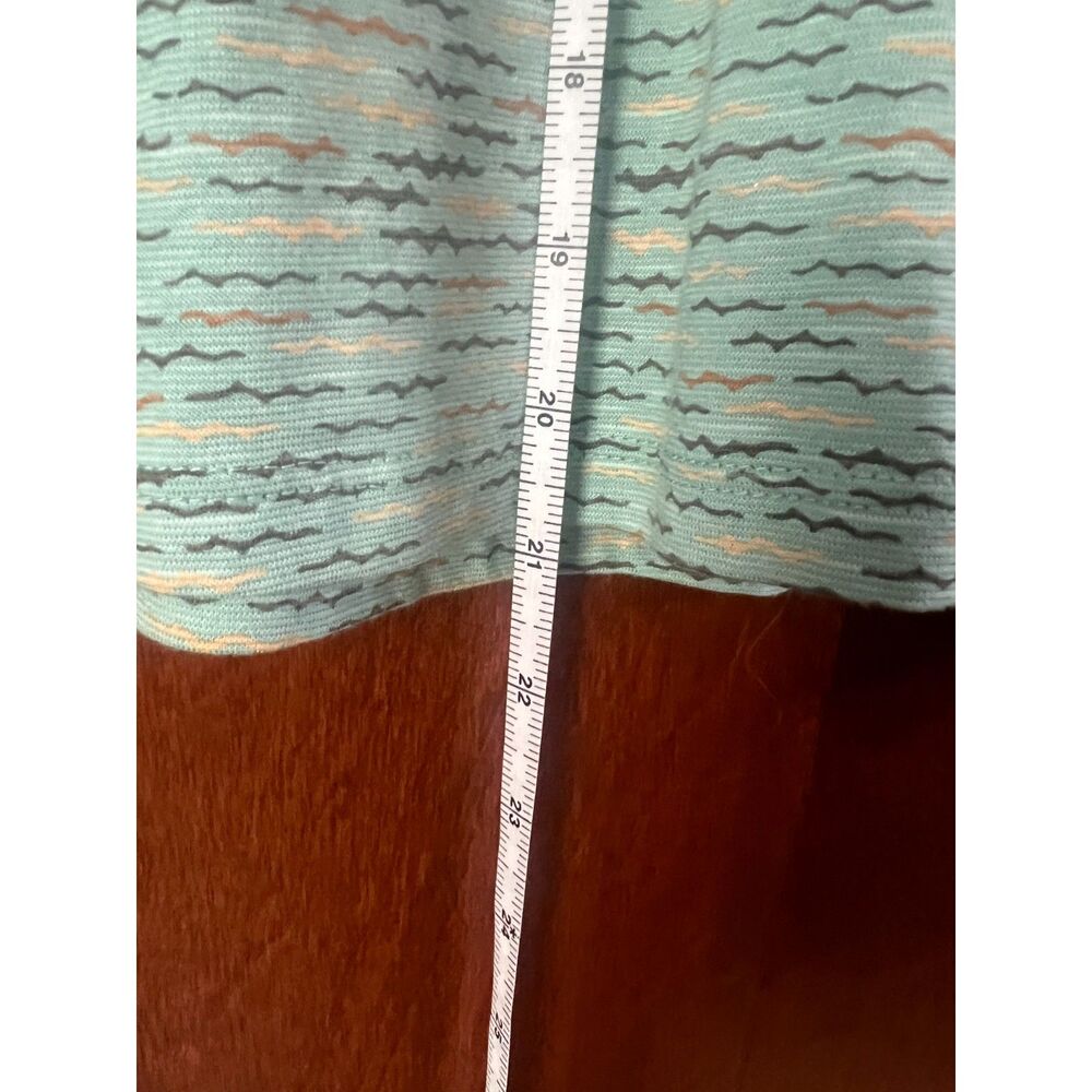 Toad&Co Chaka Skirt Blue Teal Waves Print Organic Cotton A-Line pull-on Size S